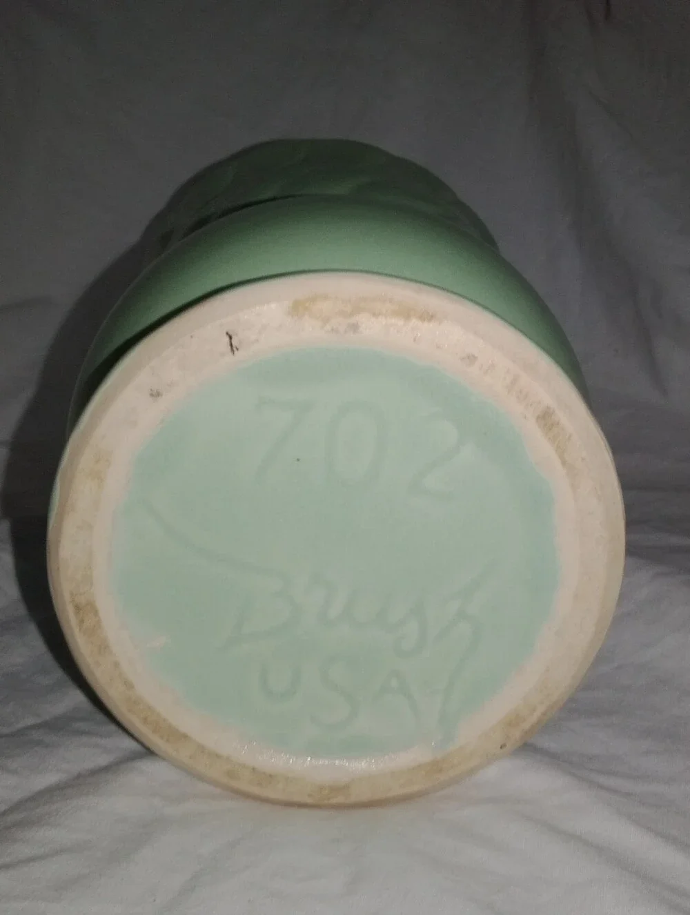 Vintage Ceramic Seafoam Green Wave Vase Planter USA Brush McCoy 6 7/8